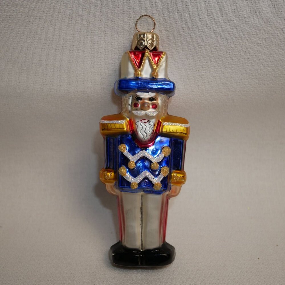 Christopher Radko "Itty Bitty Cracker" Nutcracker Soldier Glass Ornament ~5"
